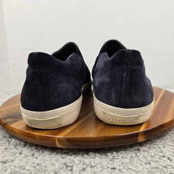 Vince Mens 12M Fenton Black Suede Leather Daily Slip On Casual Daily Sneaker - Picture 2 of 13